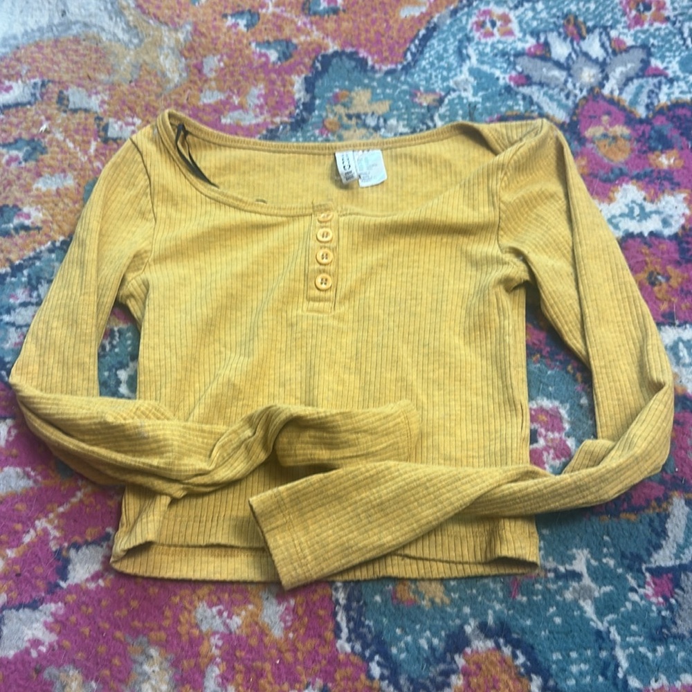 Mustard Yellow Long Sleeve H&M Crop Top